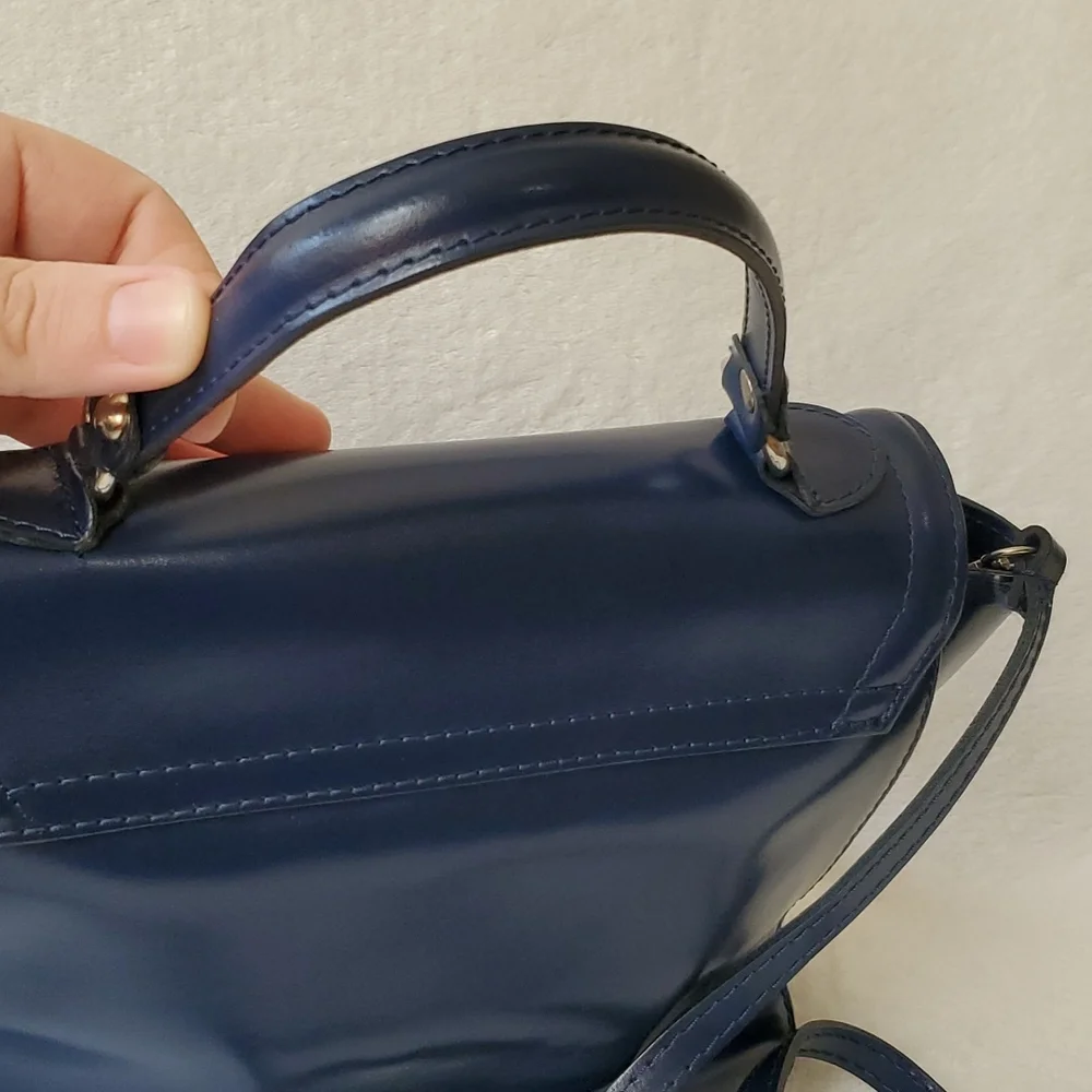 Vera Pelle Blue Crossbody Bag - Picture 5 of 11